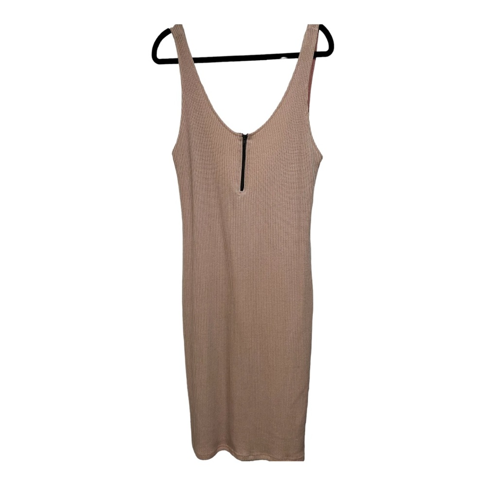 Honey Punch blush midi dress with zip